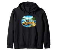 Aventure côtière dans Les Grands Lacs du Michigan Sweat à Capuche