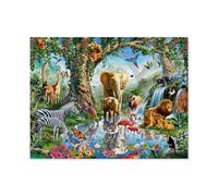 Aventure dans la Jungle，Puzzle pour Adultes 1000 Pièces en Papier Puzzles Jeu Cadeau Accueil Décoratif Mots Croisés（38x26cm）-A26