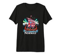 Aventure de Bateau Viking coloré avec des Montagnes majestueuses T-Shirt Haut de Gamme