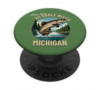Aventure de pêche sur la rivière Au Sable, Michigan Outdoors PopSockets PopGrip Adhésif