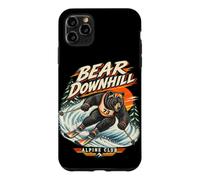 Aventure de Ski Rétro avec Ours en Descente Coque pour iPhone 11 Pro Max