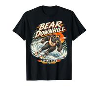 Aventure de Ski Rétro avec Ours en Descente T-Shirt