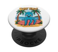 Aventure de Surf en Forme de Pieuvre Mignonne PopSockets PopGrip Adhésif