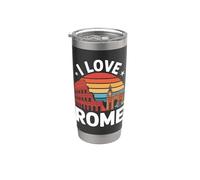 Aventure de voyage rétro I Love Rome Gobelet isotherme en acier inoxydable double paroi