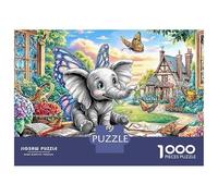 Aventure éléphant 1000 Pièces Puzzle Unique Belle Décoration Familiale Éléphant dans Le Jardin de Fantaisie Puzzles Jouets De Jeu pour Adultes 38x26cm/1000pcs