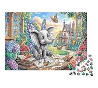 Aventure éléphant Puzzle 1000 Pièces pour Adultes Et Enfants Aventure éléphant Art Print Jeu De Création Et Logique pour Enfants pour Jeux D'activités Familiales Cadeau pour Femme, Homme, Couple Et