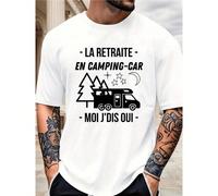 Aventure en campingcar sous les étoiles et les pins, liberté retrouvée, la retraite en pleine nature, oui, c'est ?a !Teeshirt homme confortable et stylé, idéal pour les escapades. Découvrez notre T-sh
