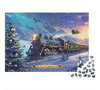 Aventure en Train de Noël Puzzle 1000 Pièces Adultes intéressant Puzzles 1000 Pièce Peinture Art Cadeau 52x38cm/1000pcs