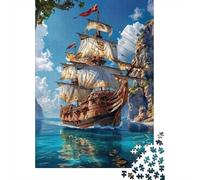 Aventure en voilier 1000 Pièces Carton Épais Puzzle Classique Senior Jigsaw Enthusiastes Difficile Défiant Décoration Murale Pack De Valeur 70x50cm/1000pcs