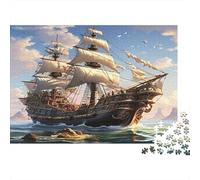 Aventure en voilier Puzzle 1000 Pièces Papier recyclé pour Adultes Puzzle pour Adultes Impossible Difficile Stimulant Excellente idée Cadeau pour décompression à la Maison 70x50cm/1000pcs