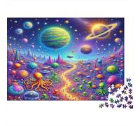 Aventure Fantastique de l'espace 1000 pièces Puzzle planète en Papier pour Adultes Éducation Formation cérébrale Puzzle Cosmique 52x38cm/1000pcs