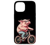Aventure hilarante à vélo avec un cochon d'équitation Coque pour iPhone 15