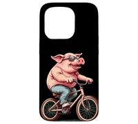 Aventure hilarante à vélo avec un cochon d'équitation Coque pour iPhone 15 Pro