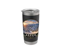 Aventure hivernale de la station de ski Aspen Colorado Gobelet isotherme en acier inoxydable double paroi