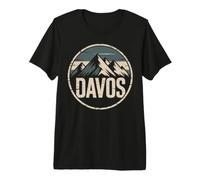 Aventure hivernale des pins de Montagne de Davos T-Shirt Haut de Gamme
