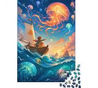 Aventure Méduse Océan 1000 Pièces Mini Puzzle pour Adultes | 70x50cm Carton Décoration Salon Coupe Précise Cadeau Anniversaire Détente Esprit