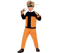 Aventure Ninja Asie Carnaval Costume Enfant Samouraï Noir Orange, Taille : 110/116 Couleur : Noir