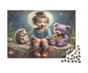 Aventure Nocturne Puzzles 1000 Pièces Papier recyclé pour Adultes Puzzle pour Adultes Jeu éducatif avec défi Excellente idée Cadeau pour Enfants à partir de 12 Ans 38x26cm/1000pcs