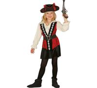 Aventure pirate capitaine costume chapeau tête de mort ceinture carnaval enfants carte au trésor rouge noir, taille : 128/134 couleur : gris