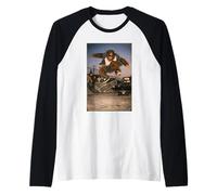 Aventure Rétro avec Un Personnage Furry en Skate Manche Raglan