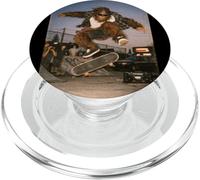 Aventure Rétro avec Un Personnage Furry en Skate PopSockets PopGrip pour MagSafe