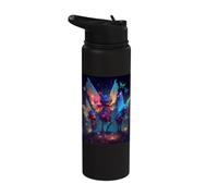 Aventures de conte de fées de fées dans la forêt mystique Stainless Steel Insulated Water Bottle