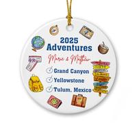 Aventures en Couple Pendentif De Noël Céramique Décoration De Noël A Suspendre avec Ficelle Ornement Suspendu pour Jardin Fête Festival