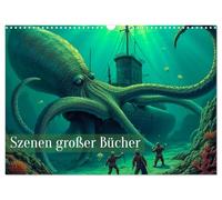 Aventures oubliées - Scènes de grands livres, Version française (Calendrier mural 2026 DIN A3 portrait), Calendrier CALVENDO mensuel