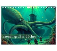 Aventures oubliées - Scènes de grands livres, Version française (Calendrier mural 2026 DIN A4 portrait), Calendrier CALVENDO mensuel