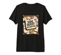 Aventurier Gamer Side Quest Accepted RPG Side Quest T-Shirt Haut de Gamme