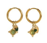 Aventurine naturelle Pierre d'Aventurine Boucles d'Oreilles Pendantes Légères Accessoires en Alliage Bijoux pour Peau Sensible Clips Légers Tendance Pour Les Étudiants