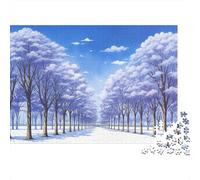 Avenue Arbre Violet Puzzle 1000 Pièces Jouet en Bois Cadeau Unique De l'art De La Décoration Forest Challenge Toy Adultes & Enfants des 14 Ans 1000pcs (75x50cm)