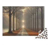 Avenue Forestière Puzzle 1000 Pièces Papier pour Adultes Brouillard Automnal Jeu de Puzzle 1000 Pièces Relaxant Décoratif Cadeau 38x26cm/1000pcs