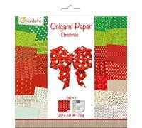 Avenue Mandarine Papier pour origami Thème Noël – Carnet 61 feuilles 20x20cm