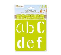 Avenue Mandarine 42643O - Un lot de 6 pochoirs 15,4x22,3 cm avec notice incluse, Alphabet fantaisie