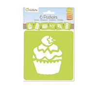 Avenue Mandarine 42645O - Un lot de 6 pochoirs 15,4x22,3 cm avec notice incluse, Gourmandises