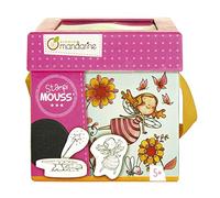 Avenue Mandarine 52573O - Une boite créative Stampi'mouss comprenant 10 tampons en mousse, 10 feuilles imprimées 10x10 cm et de l'encre noire, Fées