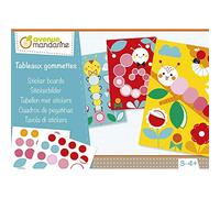 AVENUE MANDARINE - Boîte Créative - Complète tes Tableaux à Motif Chenilles avec tes Gommettes - 5 planches de décors + 5 planches de gommettes - A Partir de 3 ans - KC092C
