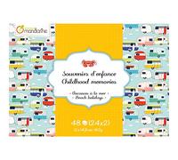 Avenue Mandarine CC034C - Un bloc de papier loisir créatifs - 48 feuilles 21x14,8 cm 160g - (24 motifs x 2 feuilles)- souvenirs d'enfance, Vacances à la mer
