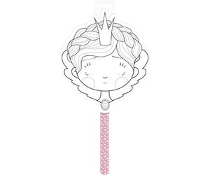 Avenue Mandarine GY057O - Un masque Graffy Stick à customiser avec manche en carton imprimé 22x39,5 cm, Princesse
