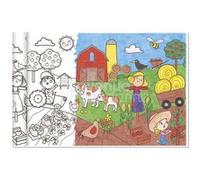 MY MANDARINE GY082C - Un rouleau de papier Affiche Graffy Roll pré-imprimée 5m x 35cm (Dessin de 50cm Répété 10 fois) - À partir de 4 ans - LE PETIT MONDE AGRICOLE