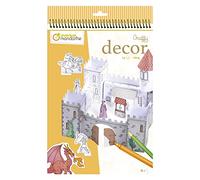 Avenue Mandarine GY135C - Carnet à Spirale Graffy Décor, Château Fort - 14 feuilles de Décors et Personnages à Colorier et Monter - A Partir de 6 ans - Papier Clairefontaine Certifié PEFC