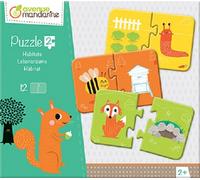 Avenue Mandarine JE511C Set de 12 puzzles 2 pièces, pratique, ludique et coloré, idéal pour les enfants à partir de 3 ans, 1 set, espaces de vie