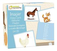Avenue Mandarine JE513C - Une boite imagiers 24 cartes multilingues (traduction en 10 langues) 11,5x12,7 cm, Animaux familiers