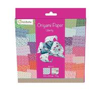 Kit créatif Origami - AVENUE MANDARINE - Papier Liberty - 60 feuilles 20x20cm - Stickers yeux