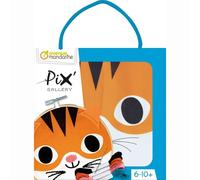 Avenue Mandarine – Kit broderie Pix Gallery MY MANDARINE KC118C, tambourin 13 cm, dès 6 ans – Chat