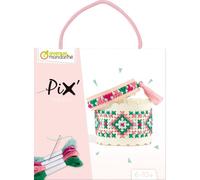 Avenue Mandarine – Kit de broderie enfant Pix'Trésor – 2 bracelets point de croix – Rose