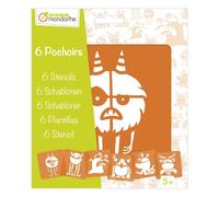 Avenue Mandarine Set De 6 Pochoirs Enfants, Monstres - Orange