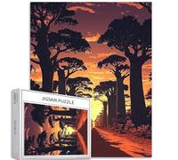 Avenue of The Baobabs - Puzzle de 1 000 pièces pour adultes - Art paysager de Madagascar - Puzzle coloré à faire soi-même pour la décoration de la maison, cadeaux, puzzle familial, parfait pour les