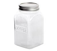 AVENUELAFAYETTE Bocal Pot carré en Verre Transparent Sugar ou Coffee - 18,5 cm (Coffee)